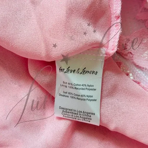 FOR LOVE & LEMONS Kate Mini Floral Dress in Pink NWT